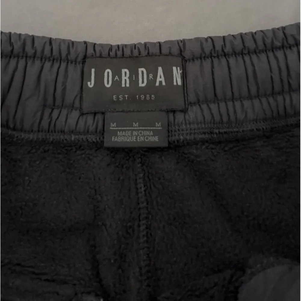 Air Jordan wings of Flight Pants Men's Medium Black Red Fleece Jogger Sweatpants